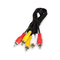 M-e - Câble Audio Vidéo rca, 3 x rca mâle à 3 x rca mâle Rouge / Blanc / Jaune, Noir