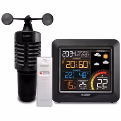 Station Météo Pro - LA CROSSE TECHNOLOGY WS6861 Heure et date : - Heure et date radio-pilotées ; - Choix de la langue du jour ...