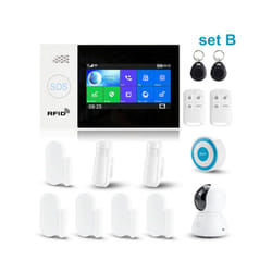 Système d'alarme de sécurité domestique intelligent Tuya set b – Wifi, gsm, Kit Anti-Cambriolage avec Ecran tactile, App Mobile, Contrôle à Distance