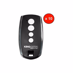 Lot de 10 télécommandes KING GATES Stylo 4K noire touches blanches, 4 boutons, de fréquence 433,92 Mhz Stylo 4K est un émette ...