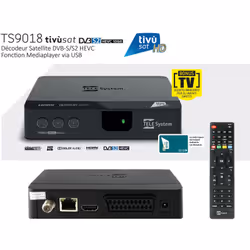 Pack Tivùsat Récepteur satellite, Décodeur Tivùsat HD - TELE System TS9018HEVC + Carte Tivùsat HD TS9018HEVC Tivùsat est le d ...