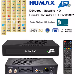Pack Tivùsat Décodeur Satellite HD - Humax Tivumax LT HD-3801S2 Tivùsat + Carte Tivùsat HD Pourquoi se compliquer la vie quan ...