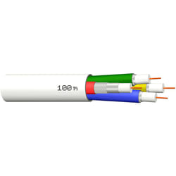 M-e - Câble coaxial Quattro - ø 6.8mm 90 dB 10m tv 4k Full hd – Double blindage – Protection incendie Eca – Sat/BK