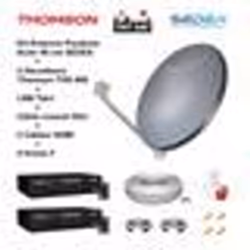 Kit Parabole Acier 85 cm - SEDEA - LNB Twin Full HD 4K - 2 Décodeurs THS 806 - Câble 50m - HDMI