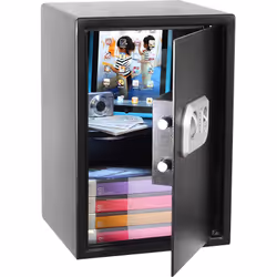 Coffre-fort de sécurité en acier ST-50 FP, 42.5L Ouverture empreinte digitale et/ou digicode Le coffre-fort de sécurité ST-50 ...
