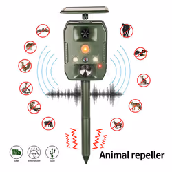 Répulsif à Ultrasons Solaire SJZ-618 Notre répulsif pour animaux SJZ-618 sera livré avec 3 piles AA, qui peuvent être recharg ...