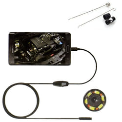 M-e - Endoscope, Mini Caméra Endoscopique hd 2M 7mm étanche IP67 6 led Avec Crochet / Aimant / Miroir Pour Smartphone Android et pc, Ordinateur