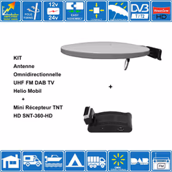 KIT Antenne Omni UHF FM DAB TV Helio Mobil + Mini Récepteur TNT HD SNT-360-HD Helio – mobil est une antenne omnidirectionnell ...