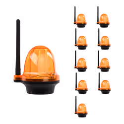 Pack de 10 Feu clignotant portail et garage 12 24 220V, LED d’alarme YET6139 sans fil Orange lumière stroboscopique pour l’au ...
