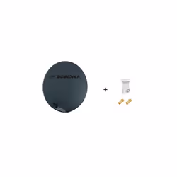 Antenne Parabole Fibre SMC 85 cm Anthracite WORLDSAT + LNB Single 0,1 dB Full HD 1080p 4K Ultra HD + 2 Fiches F Or - Visserie ...