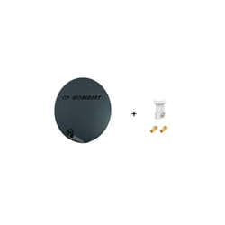 ME - Antenne Parabole Fibre smc 85 cm Anthracite worldsat + lnb Single 0,1 dB Full hd 1080p 4K Ultra hd + 2 Fiches f Or - Visserie en Inox