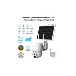 ME - Ca ra 4G extérieur motorisée full hd solaire, vision 92° ir + nano sim 300Mo + support angle droit - Micro & Haut Parleur Intégré