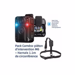 Pack caméra-piéton d'intervention GPS professionnel HD 2160P 128Go IR détection visage, force de l'ordre + ceinture caméra-pi ...