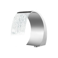 Fontaine de la Piscine, Étang 30 x 60 cm La ME d'eau pour Piscine Gris en Acier Inox, Conception Courbée Décoration Votre Cour, Étang de Jardin