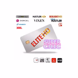 Carte Elite HD Super Chic 14 chaînes 12 mois TV Adulte Abonnement International Satellite Hot Bird Astra Dorcel XXL Brazzer A ...