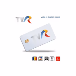 Carte Abonnement TV HD TVR Illimité Roumanie 12 Chaînes via Antenne Sat Eutelsat 16°Est Uniquement Compatible Récepteur Viacc ...