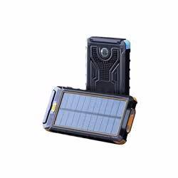 Chargeur solaire étanche 80000 mAh, batterie externe avec Port USB, pour Smartphone iPhone 13, avec lumière LED, Noir Caracté ...