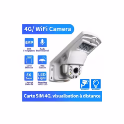 Caméra WiFi 4G réverbère PTZ IP sans fil 5MP 1920P 2560P Extérieur Sony IMX335 5X Zoom Optique Voix Bidirectionnelle Vision N ...