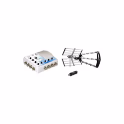 Antenne d'extérieure Trinappe 26dB UHF Metronic 415044 Filtre 4G intégré + Amplificateur TV TNT Intérieur 8 sorties Blanc 372 ...