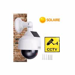 Caméra de surveillance fausse dôme extérieure PTZ, solaire, LED rouge clignotante, sécurité de la batterie intérieure extérie ...