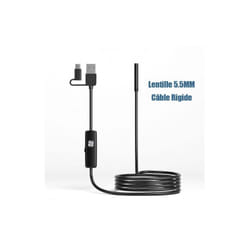 ME - Endoscope 3 en 1 type-c Micro usb 5.5MM Android Mini caméra tuyau voiture Inspection 6 led étanche pour Smartphone pc
