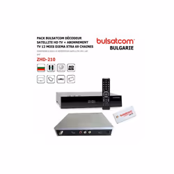 Pack Bulsatcom Décodeur Satellite HD TV ZHD-210 + Abonnement TV 12 Mois 69 chaines, Basic & Diema XTRA Bulgarie Hellas 39°Est ...