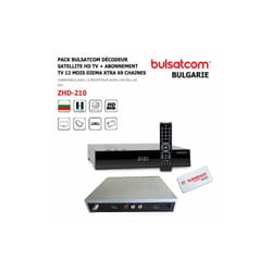 Pack Bulsatcom Décodeur Satellite hd tv ZHD-210 + Abonne ME nt tv 12 Mois 69 chaines, Basic & Diema xtra Bulgarie Hellas 39°Est