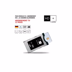 Pack Module CI+ avec carte d'accès abonnement Tv 12 mois, bouquet Allemand HD+, 21 Chaînes, Haute Définition Ce pack contient ...