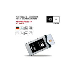 Pack Module CI+ avec carte d'accès abonnement Tv 12 mois, bouquet Allemand HD+, 21 Chaînes, Haute Définition
