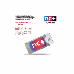 Pack Module NC+ Extra + Abonnement Tv 12 mois Pologne 99 chaines Nationales et Internationales, HD, Satellite Ce pack contien ...