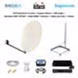 Kit Parabole 65 cm Acier + Support Balcon + LNB single + Décodeur DS81 TNTSAT + Câble HDMI + Pointeur + Câble coax 25m + 2 fi ...