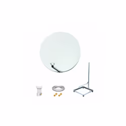 Kit Antenne Parabole 75 cm fibre + Support balcon Acier 1m pour dalle béton 50X50cm + LNB single + Câble coax 25m + 2 fiches ...
