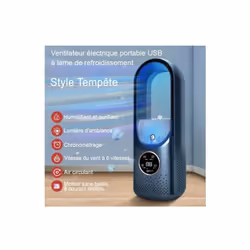 Ventilateur électrique portable USB à lame de refroidissement d'air Ventilateur de refroidissement sans lame , toucher une fe ...