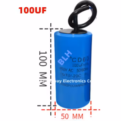 Condensateur de démarrage avec coque en plastique, cellule électrolytique, CD60, 450V, 450ylique, 100UF 100x50mm Les condensa ...