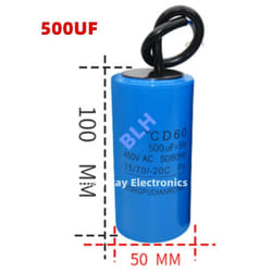 M-e - Condensateur de démarrage avec coque en plastique, cellule électrolytique, CD60, 450V, 450ylique, 500UF