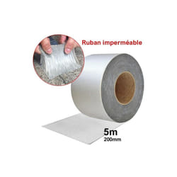 Ruban Imperméable à Haute Température Feuille d'Aluminium 200mm x 5m Butyle Epais Mur Piscine Toit Fissure Réparation de Conduits