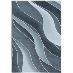 Costa - diamant - Tapis à motifs vagues (Gris - 80x250cm)