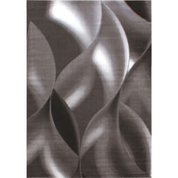 Mia - Tapis à vagues abstrait (Marron - 80x150cm)