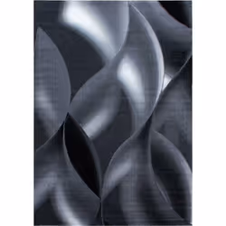 MIA - Tapis à vagues abstrait - Noir - Style: Abstrait - Motif: Graphiques - Forme: Rectangle - Couleur: Noir - Hauteur: 6mm ...