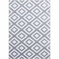 SCANDINAVE Tapis Nordic à Losanges - Gris et Blanc - Style: Scandinave - Motif: Losanges - Forme: Rectangle - Couleur: Gris e ...