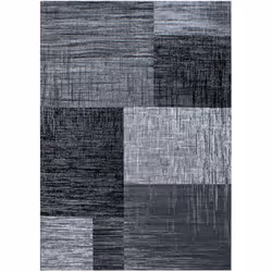 GEO - Tapis Géométrique à carreaux - Anthracite et Gris - Style: Géométrique - Motif: Carreaux - Forme: Rectangle - Couleur: ...