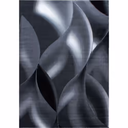 MIA - Tapis à vagues abstrait - Noir - Style: Abstrait - Motif: Graphiques - Forme: Rectangle - Couleur: Noir - Hauteur: 6mm  ...