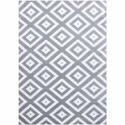 SCANDINAVE Tapis Nordic à Losanges - Gris et Blanc - Style: Scandinave - Motif: Losanges - Forme: Rectangle - Couleur: Gris e ...
