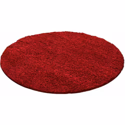 SHAGGY - Tapis Uni Rond - Rouge