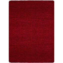 Life - Tapis Shaggy Uni Poils Longs Tapis Salon Chambre Couloir (Rouge - 80x150cm)