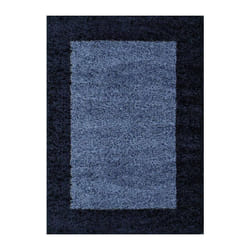 Life - Tapis Shaggy Poils Longs Bicolore (Bleu - 60x110cm)
