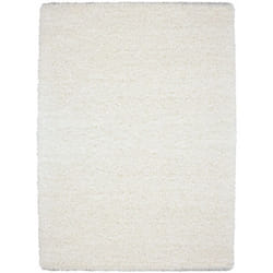 Tapis Shaggy Uni Poils Longs Tapis Salon Chambre Couloir (Blanc - 60x110cm)
