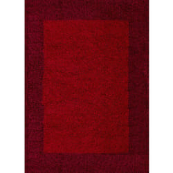 Tapis Shaggy Poils Longs Bicolore (Rouge - 300x400cm)