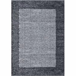 SHAGGY - Tapis à Bordures - Gris