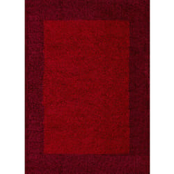 Tapis Shaggy Poils Longs Bicolore (Rouge - 160x230cm)